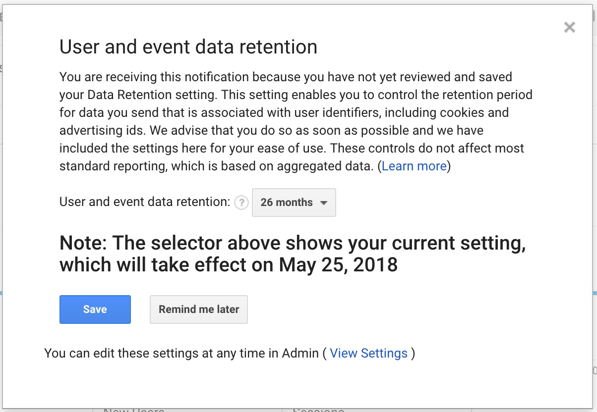Google Analytics GDPR churches