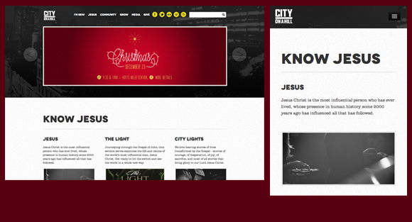 City On A Hill Church Website Responsive Design