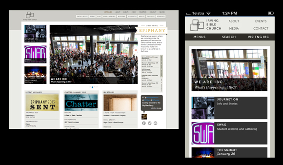 Irving Bible Church website responsive design