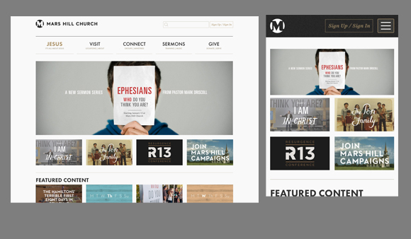 marshill church website, responsive design