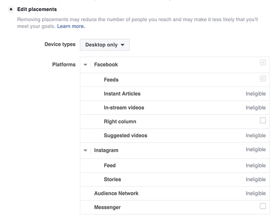 Facebook Ad Placements